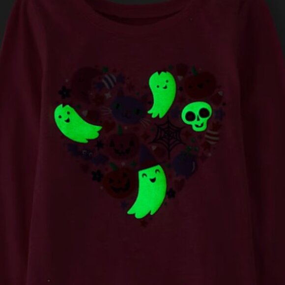 Glow-In-The-Dark Halloween Doodles Graphic Tee–Pink (Girls 4T) BRAND-NEW! - Picture 2 of 5